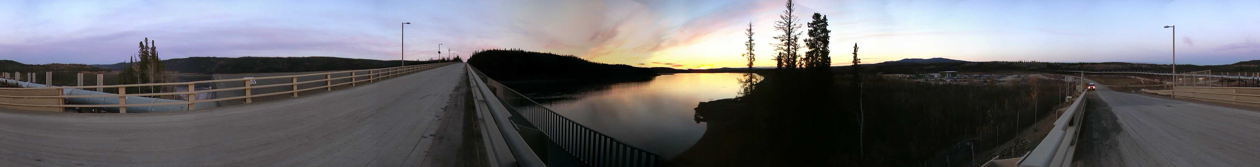 Panorama from the bridge over the Yukon River