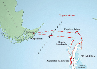 Map of 2005 cruise
